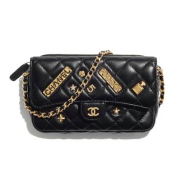 21SS新作可愛い シャネル フラップ フォン ケース 偽物 バッグ ブラック AP2096 B05518 94305